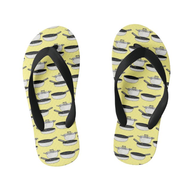 Cookware sets cartoon illustration kid's flip flops (Footbed)