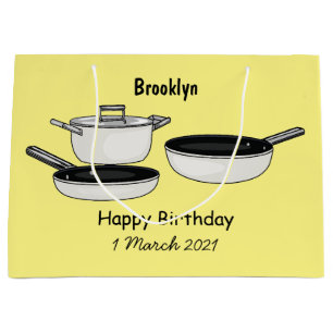 Cookware sets cartoon illustration large gift bag