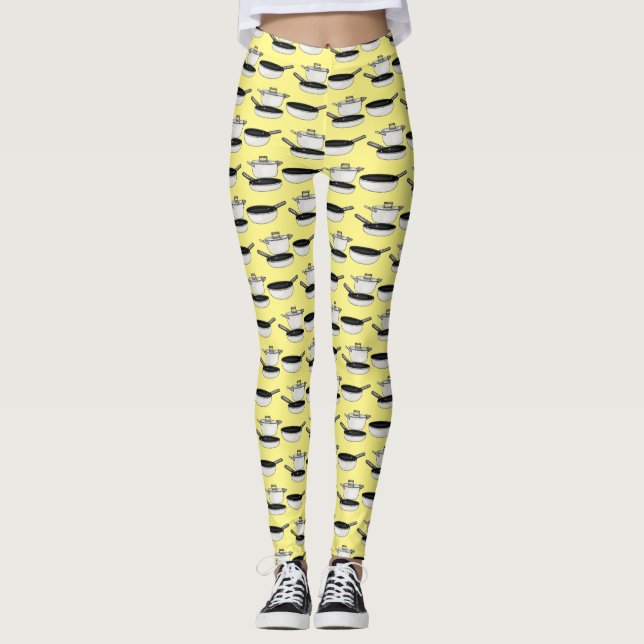 Cookware sets cartoon illustration leggings (Front)