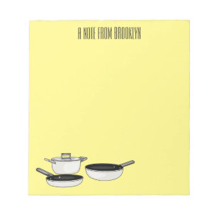 Cookware sets cartoon illustration notepad