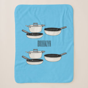Cookware sets cartoon illustration sherpa blanket