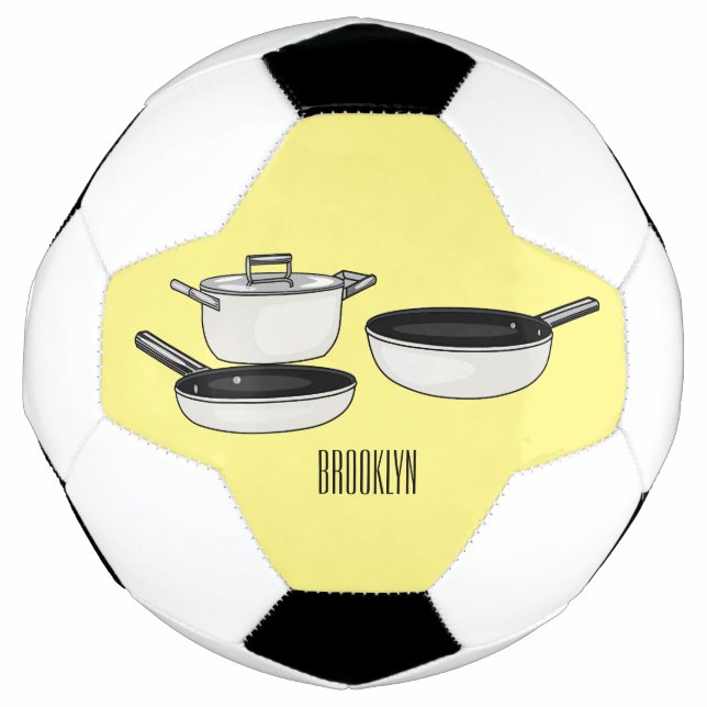 Cookware sets cartoon illustration soccer ball (Front)
