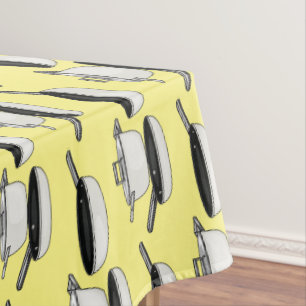 Cookware sets cartoon illustration tablecloth