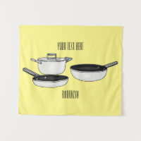 Cookware sets cartoon illustration
