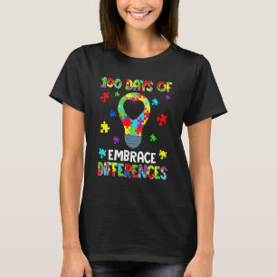 Cool 100 Days Embrace Differences Autism Awareness T-Shirt