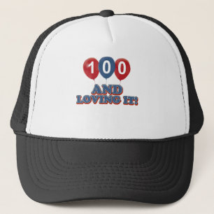 Cool 100 year old birthday designs trucker hat