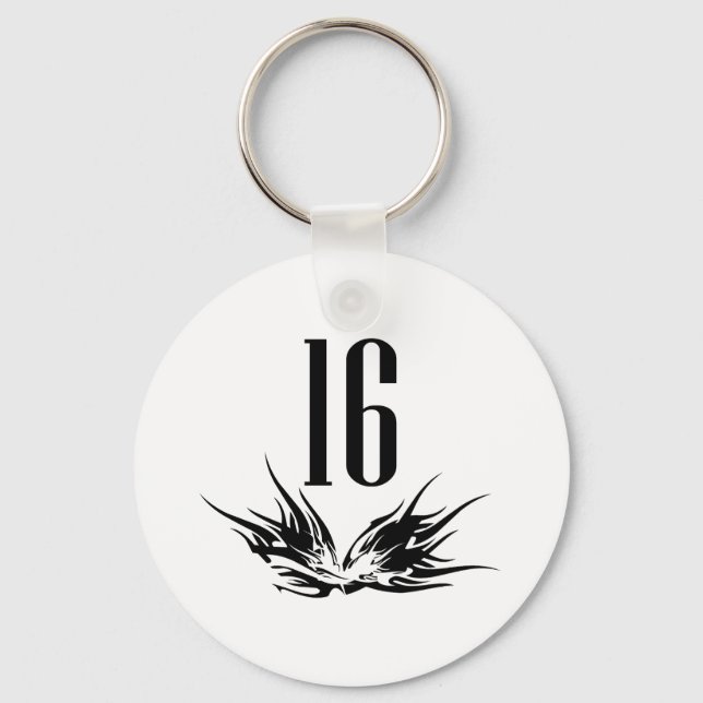 Cool 16th Birthday Gift Keychain (Front)