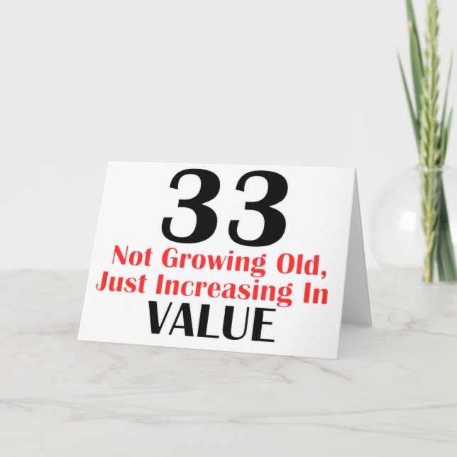 COOL 33 YEARS OLD BIRTHDAY DESIGNS CARD (Front)