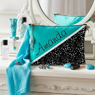 Cool 3 tone design personalized accessory pouch