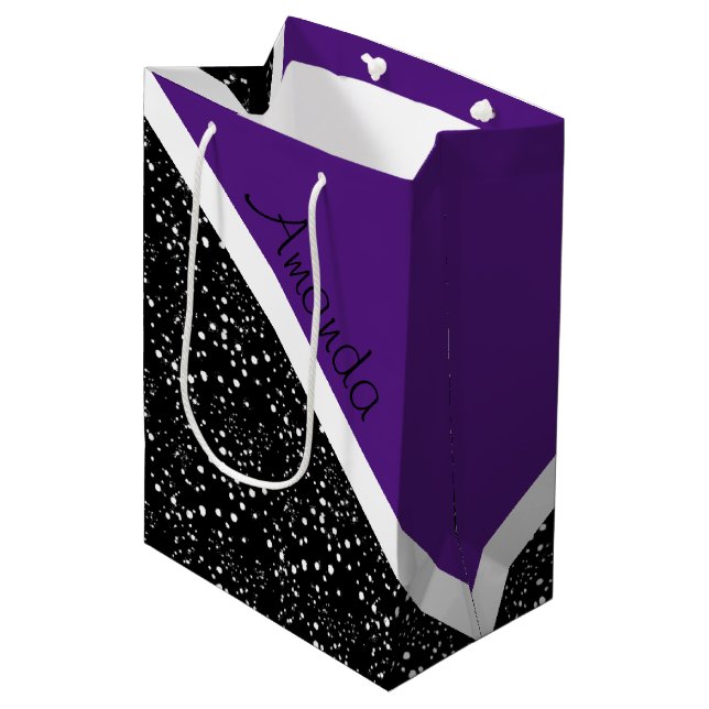 Cool 3 tone design personalized custom medium gift medium gift bag (Front Angled)