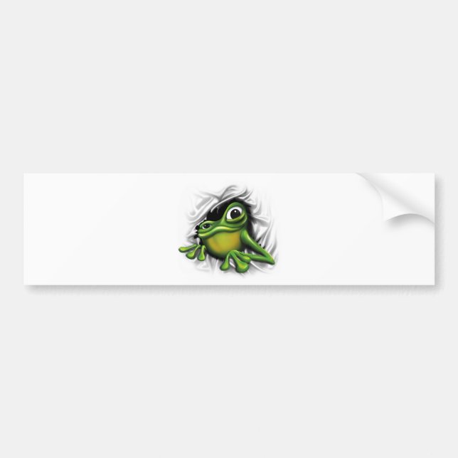Cool 3d frog bumper sticker (Front)