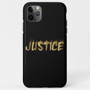 Cool 3D Justice Burning Gold Lettering iPhone 11 Pro Max Case