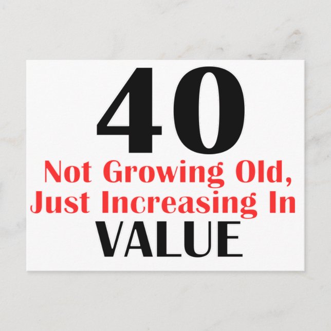 COOL 40 YEARS OLD BIRTHDAY DESIGNS POSTCARD (Front)