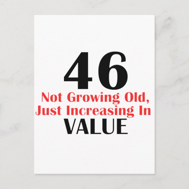 COOL 46 YEARS OLD BIRTHDAY DESIGNS POSTCARD (Front)