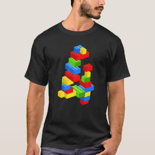 Cool 4th Birthday Building Blocks 4 Years Old Boy T-Shirt