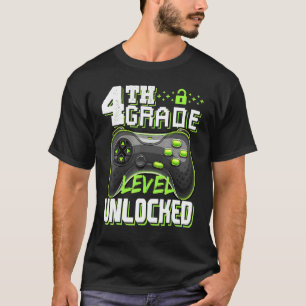 Cool 4th Grade Level Unlocked Back To School Video T-Shirt