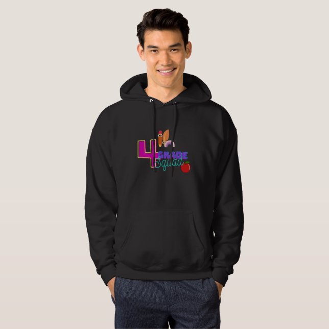 Cool 4th Grade school Squad Crew Team Hoodie (Front Full)
