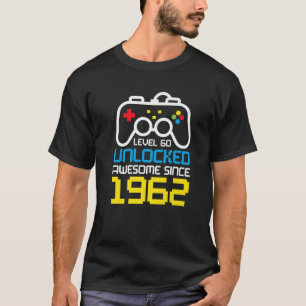 Cool 60Th Birthday Level 60 Unlocked Birthday T-Shirt