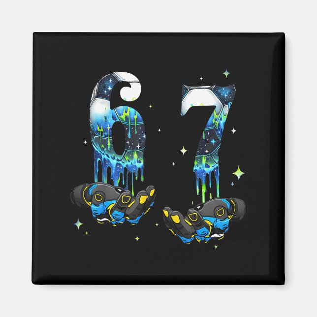 Cool 67 Six Seven Meme Soccer Football Drip Boys K Magnet (Front)