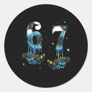 Cool 67 Six Seven Meme Soccer Footbyll Drip Boys K Classic Round Sticker