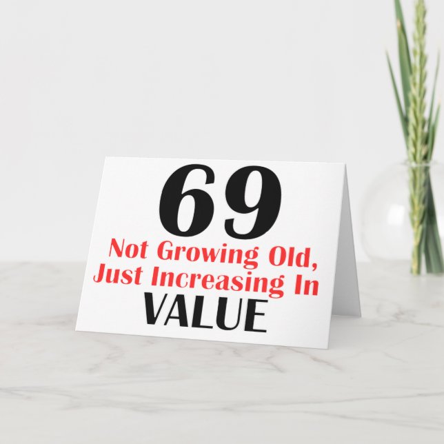 COOL 69 YEARS OLD BIRTHDAY DESIGNS CARD (Front)