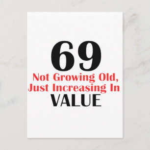 COOL 69 YEARS OLD BIRTHDAY DESIGNS POSTCARD