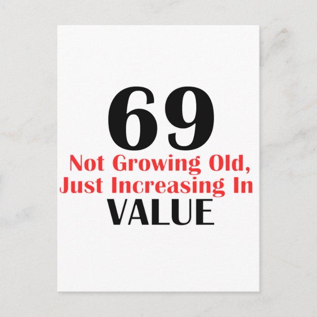 COOL 69 YEARS OLD BIRTHDAY DESIGNS POSTCARD (Front)