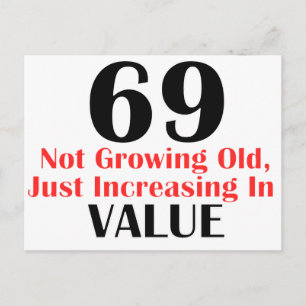 COOL 69 YEARS OLD BIRTHDAY DESIGNS POSTCARD