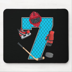 Cool 7 Ice Hockey 7th Birthday Party 7 Years Old Mouse Pad