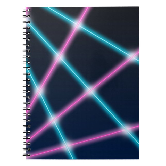 Cool 80s Laser Light Show Background Retro Neon Notebook (Front)