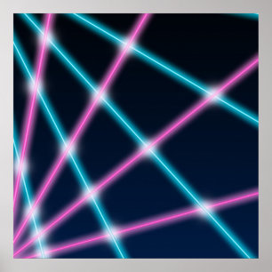 Cool 80s Laser School Portrait Backdrop Background Poster