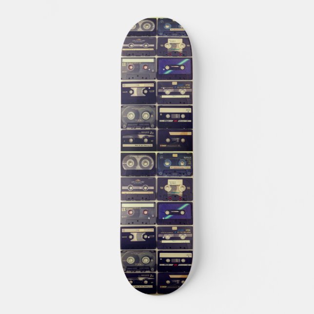 Cool 80s vintage cassette skateboard deck (Front)