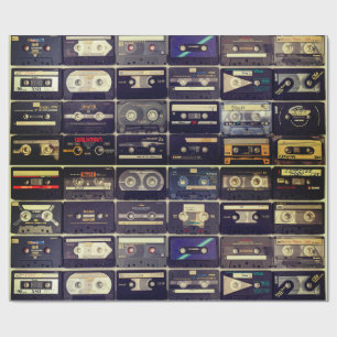 Cool 80s vintage cassette wrapping paper