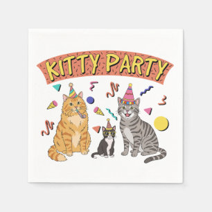 Cool 90s Cat Party Napkin 1990s Themed Kitty