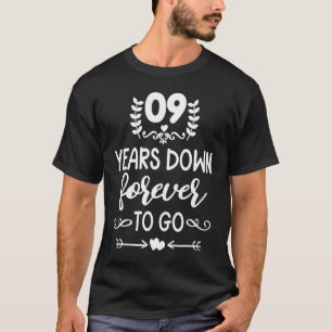 Cool 9th Anniversary For Husband Wife Couple T-Shirt