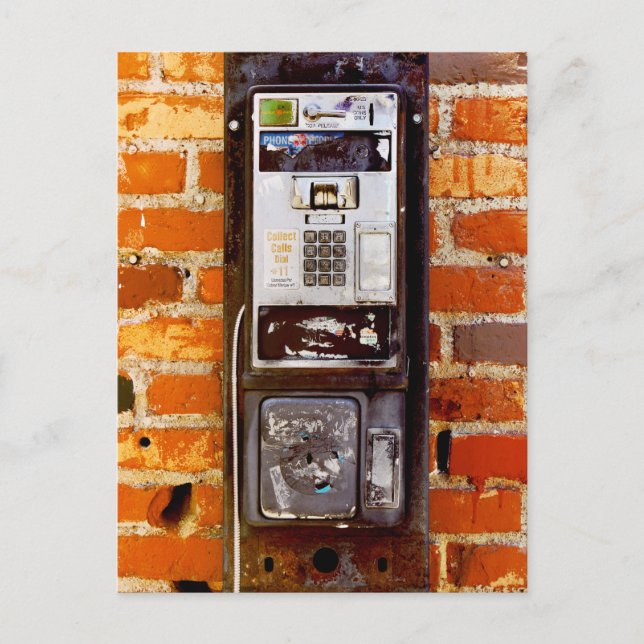 Cool Abandoned Payphone Postcard (Front)