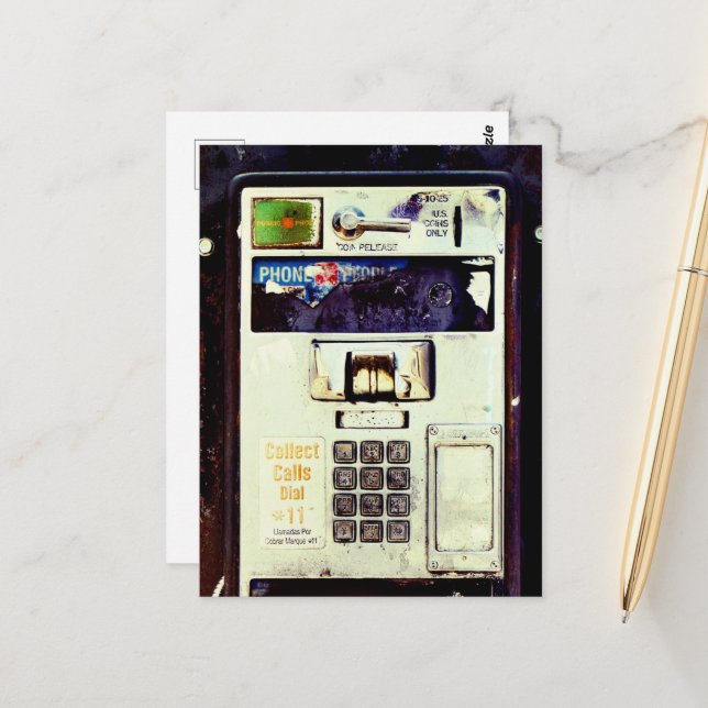 COOL Abandoned Payphone  Postcard (Front/Back In Situ)