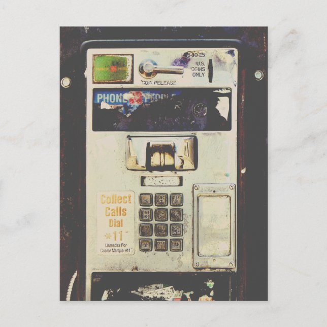 Cool Abandoned Payphone Postcard (Front)