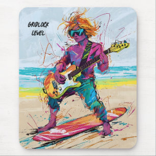 Cool Abstract anime wake board guitarist editable Mouse Pad