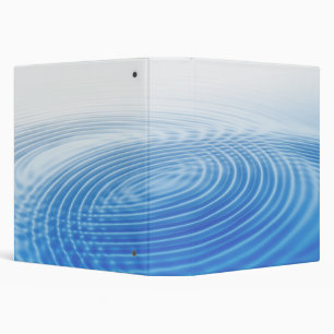 Cool Abstract Blue Waves Concentric Circles Binder