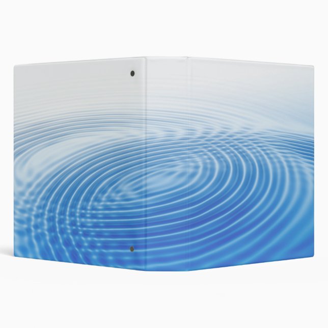 Cool Abstract Blue Waves Concentric Circles Binder (Background)