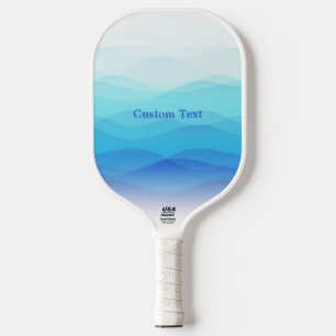 Cool Abstract Blue Waves Personalized  Pickleball Paddle