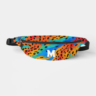 Cool Abstract Colourful Animal Print Monogram Fanny Pack