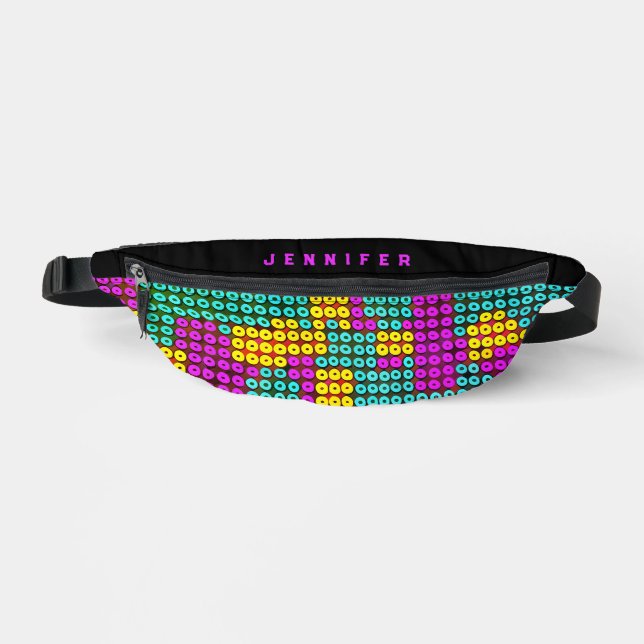 Cool Abstract Colourful Builiding Bricks Pattern Fanny Pack (Front)