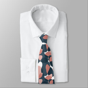 Cool Abstract Dark Grey and Salmon Pattern Tie