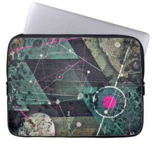 Cool Abstract Digital Graffiti Art Geometic Laptop Sleeve