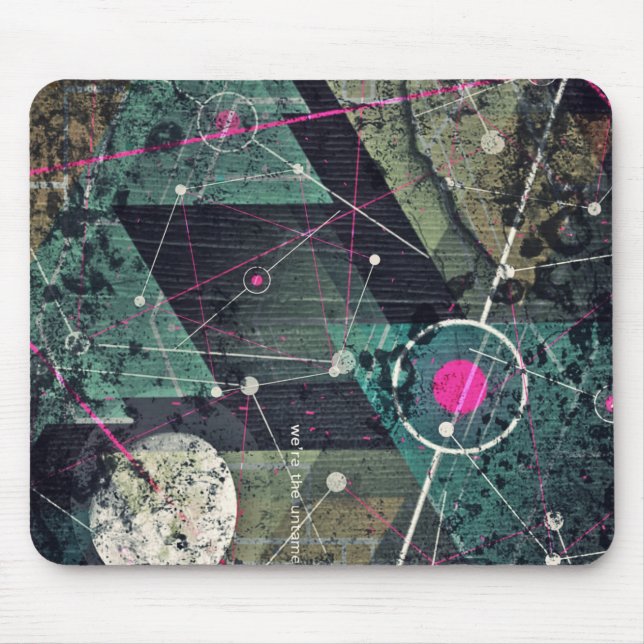 Cool Abstract Digital Graffiti Art Geometic Mouse Pad (Front)