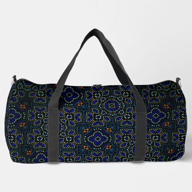 Cool Abstract Flower Geometric Design Duffel Bag (Front)