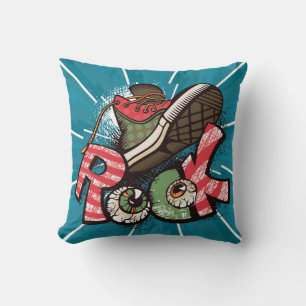 Cool Abstract Grunge Rock Poster Throw Pillow