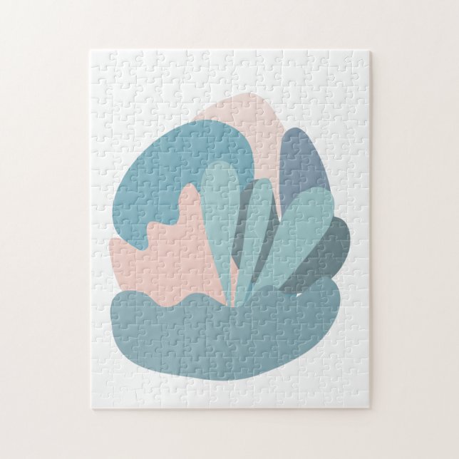 Cool Abstract Modernism in Blue and Blush  Jigsaw Puzzle (Vertical)